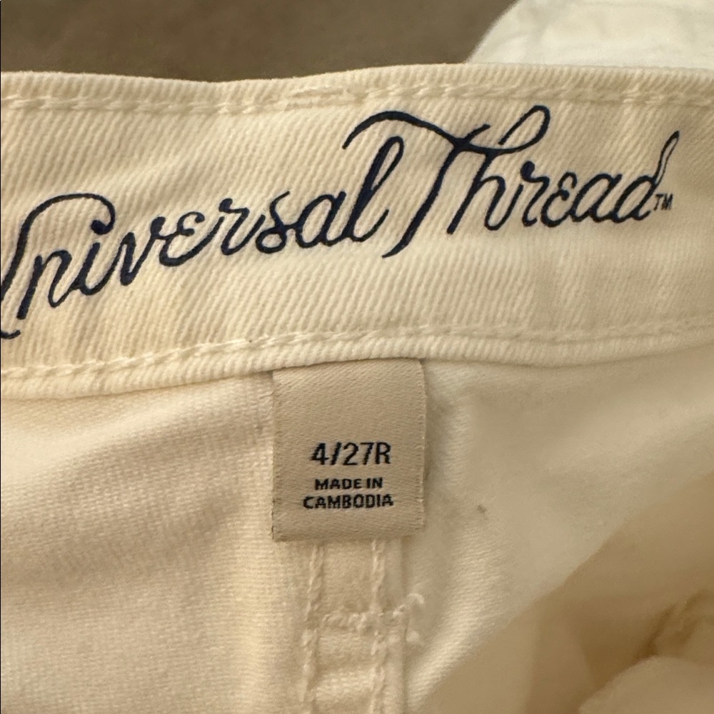 Universal Thread Cropped Button Fly White/Ivory J… - image 5